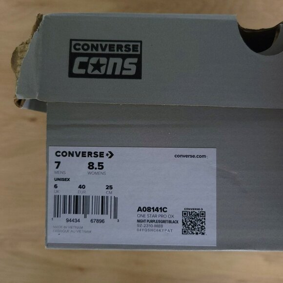 ⭐CONVERSE Women Shoes 8.5 CONS One Star Pro OX Suede Upper Purple Cream A08141C - Picture 8 of 10